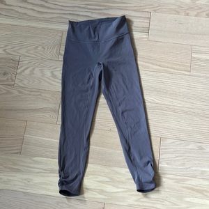 Lululemon High Waisted 7/8 Leggings with Ruching Detail